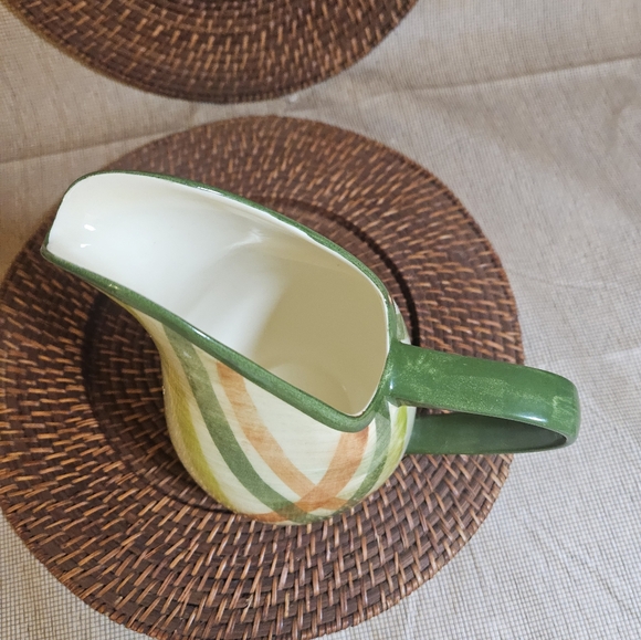 MCM Vintage Metlox Vernonware TAM O' SHANTER Plaid Gingham Glaze Pitcher Jug - Picture 5 of 13